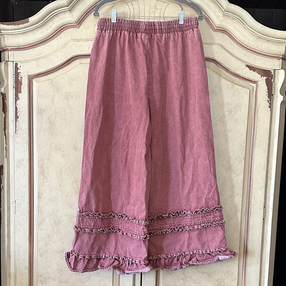 BiBi Ruffle Hem Pull-On Denim Jeans/Pants size Small - Picture 3 of 3